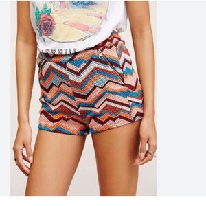 FREE PEOPLE Floyd High Rise Chevron Retro Shorts Multicolor Size 2